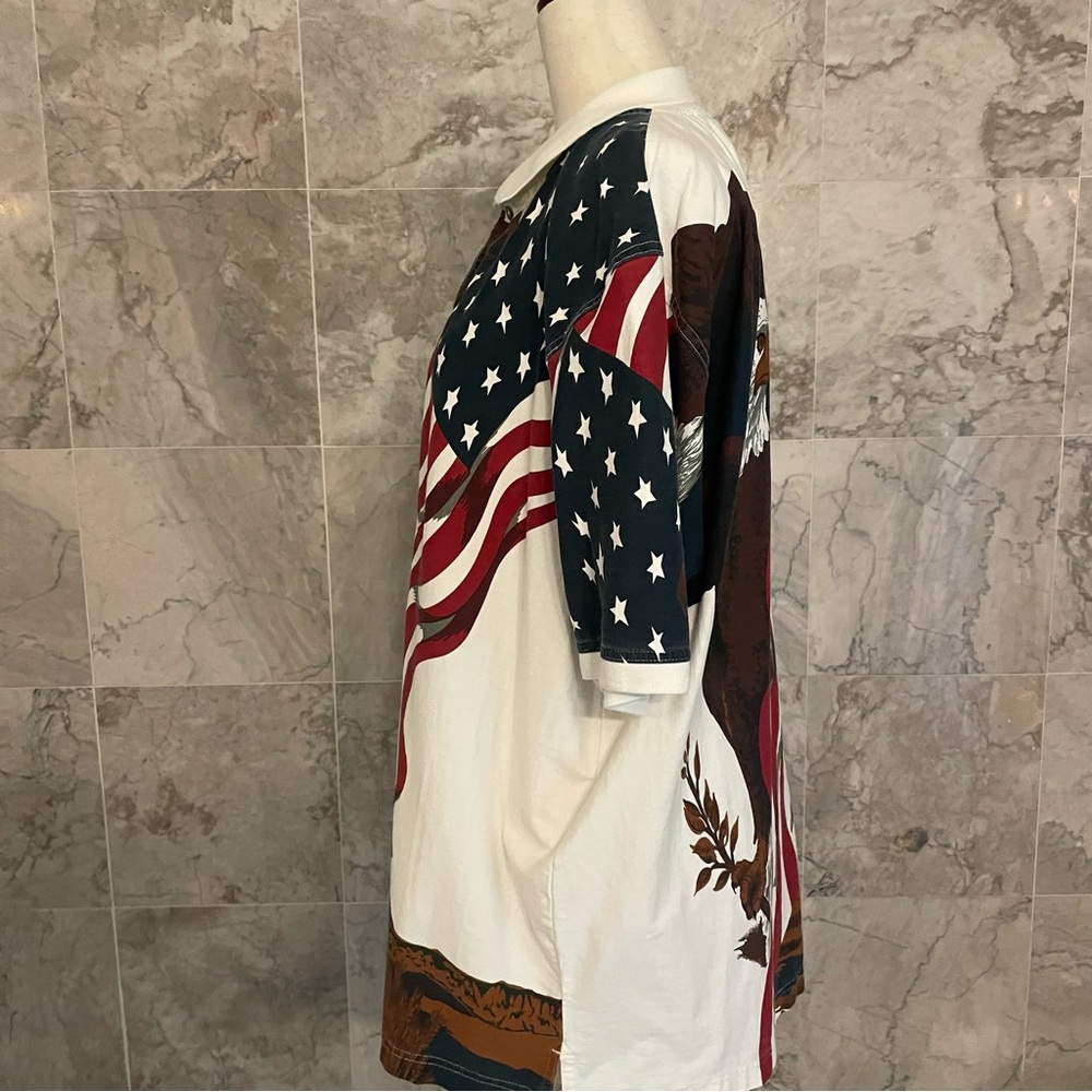 American Summer USA Flag Eagle Patriotic Polo Shirt - Picture 8 of 10